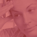 lady with head in hands